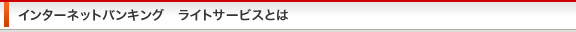インターネットバンキング　ライトサービスとは