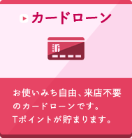 お使いみち自由、来店不要のカードローンです。Tポイントが貯まります。