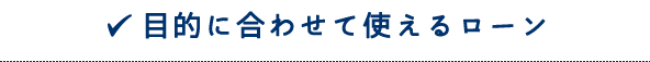 目的に合わせて使えるローン