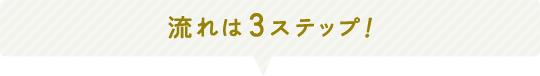 流れは3ステップ！