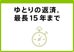 ゆとりの返済。最長15年まで