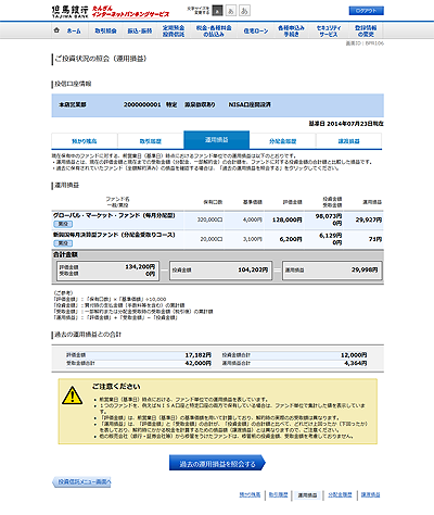 [BPR106]ご投資状況の照会（運用損益）